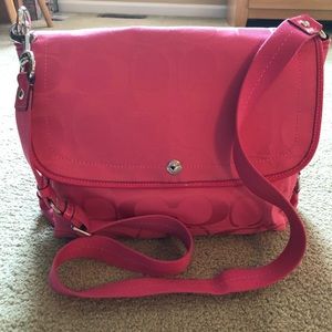 Bright Pink Coach Messenger Bag